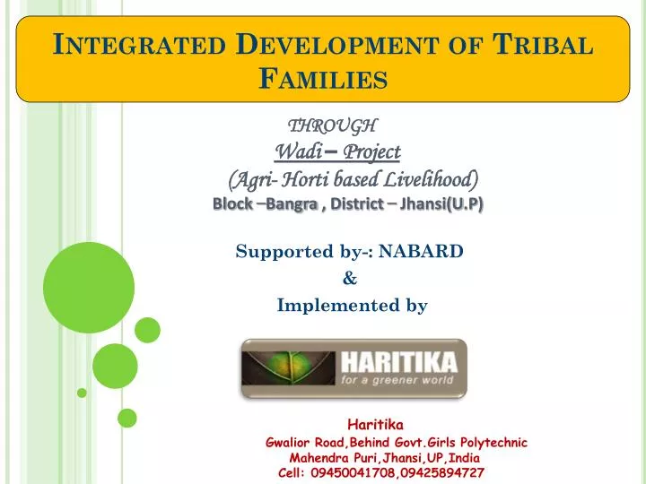 integrated development of tribal families