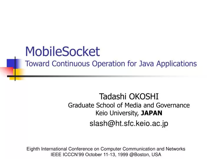 mobilesocket toward continuous operation for java applications
