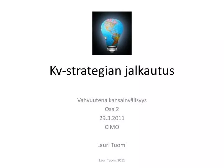 kv strategian jalkautus