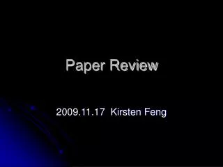 Paper Review