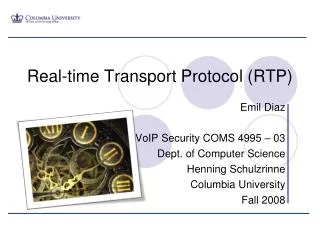 Real-time Transport Protocol (RTP)