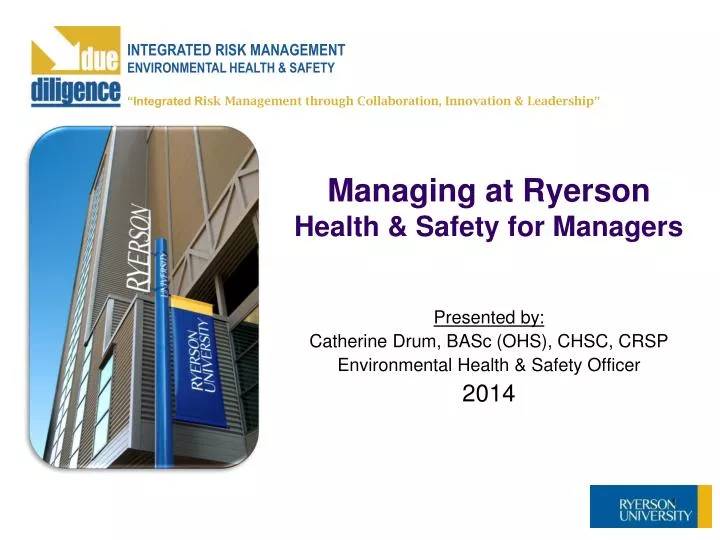 managing at ryerson health safety for managers