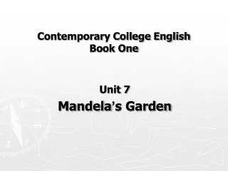 Contemporary College English Book One