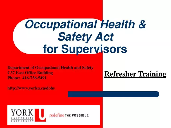 occupational health safety act for supervisors