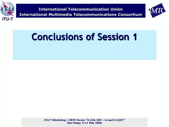 conclusions of session 1