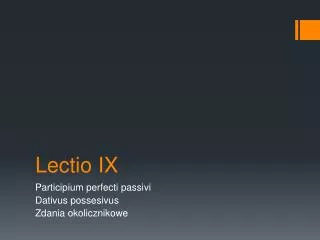 lectio ix
