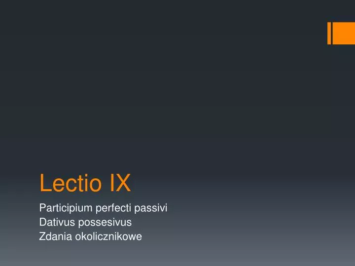 lectio ix