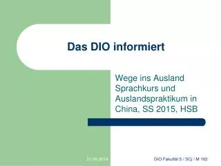 das dio informiert