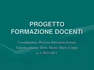 progetto formazione docenti