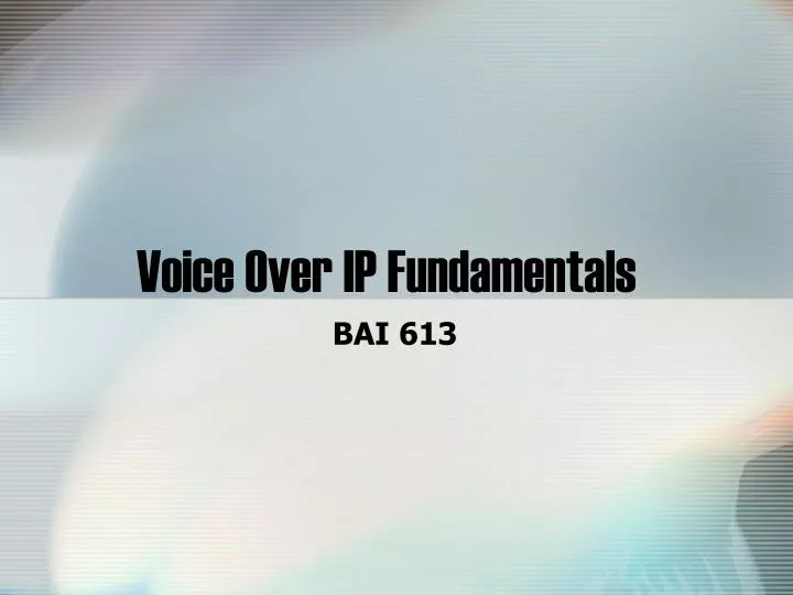 voice over ip fundamentals