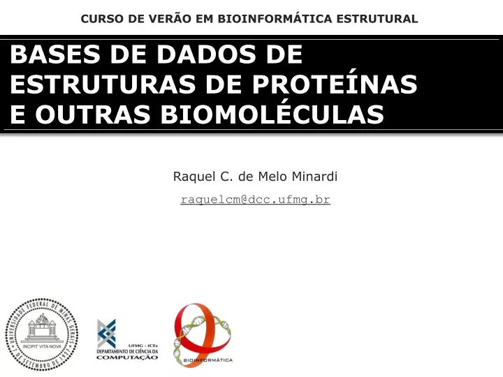 bases de dados de estruturas de prote nas e outras biomol culas