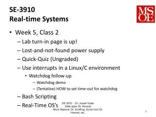 SE-3910 Real-time Systems