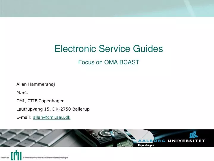 electronic service guides focus on oma bcast