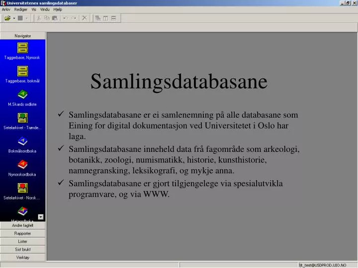 samlingsdatabasane