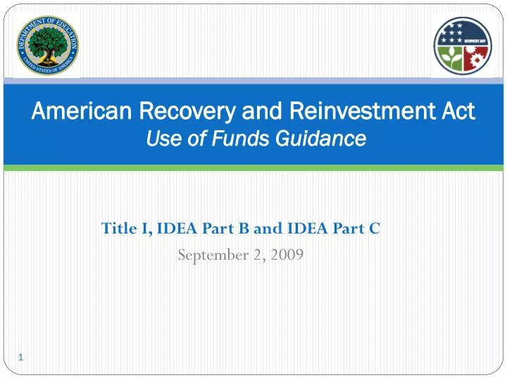 american recovery and reinvestment act use of funds guidance