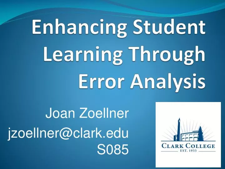 enhancing student learning through error analysis