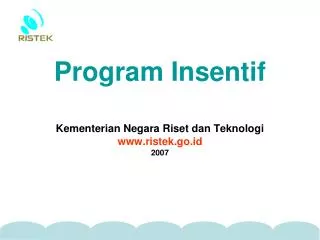kementerian negara riset dan teknologi www ristek go id 2007