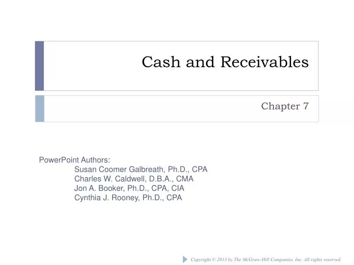 cash and receivables