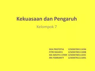 kekuasaan dan pengaruh