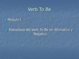 verb to be