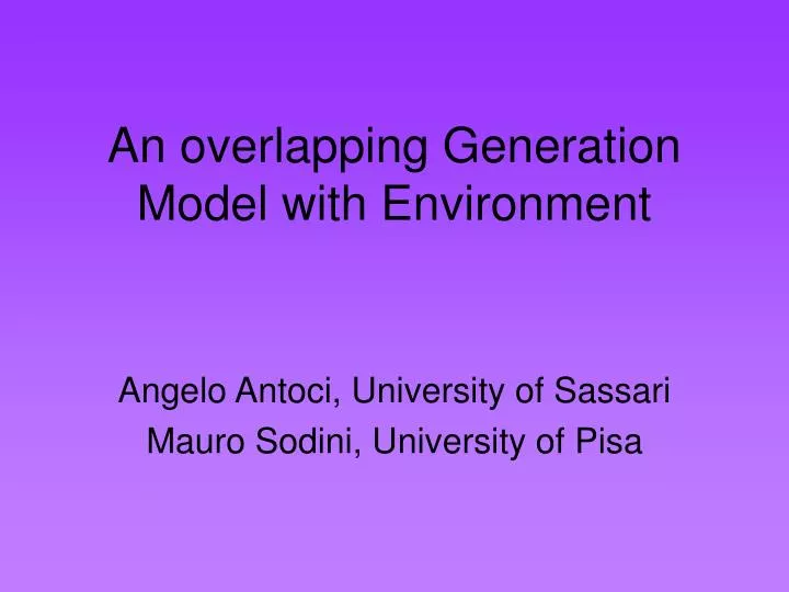 an overlapping generation model with environment