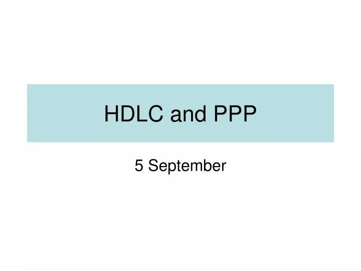 hdlc and ppp