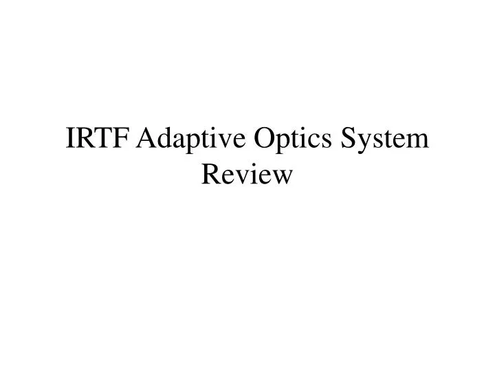 irtf adaptive optics system review