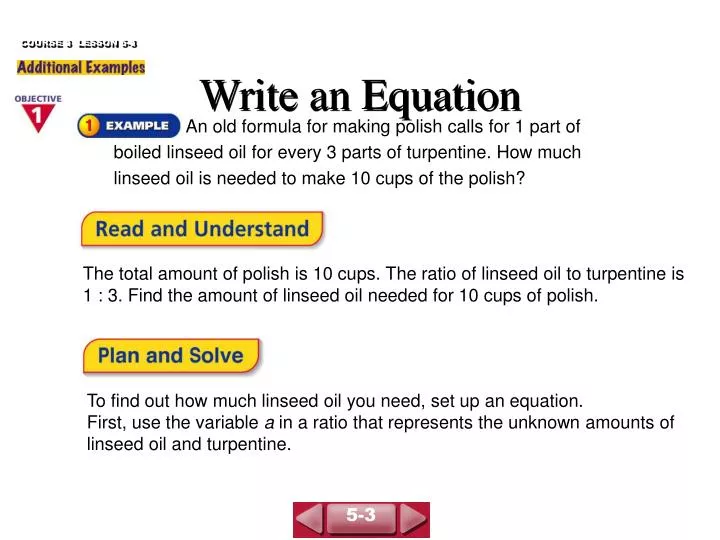 write an equation