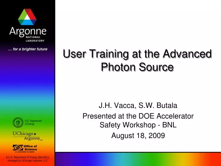 user training at the advanced photon source