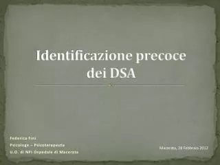 identificazione precoce dei dsa