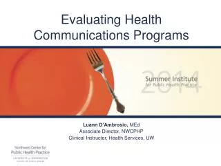 evaluating health communications programs