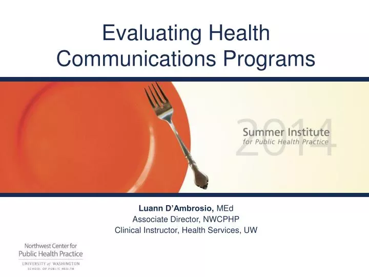 evaluating health communications programs