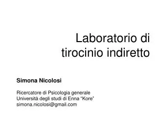 laboratorio di tirocinio indiretto