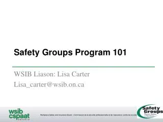Safety Groups Program 101