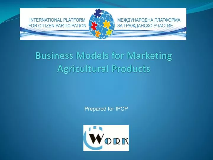 business models for marketing agricultural products