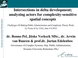 Intersections in delta development; analyzing actors for complexity-sensitive spatial concepts