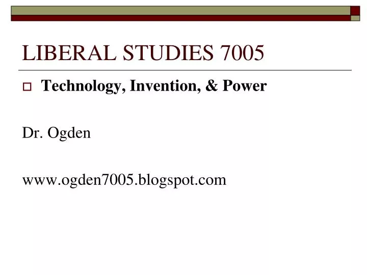 liberal studies 7005