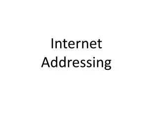 Internet Addressing