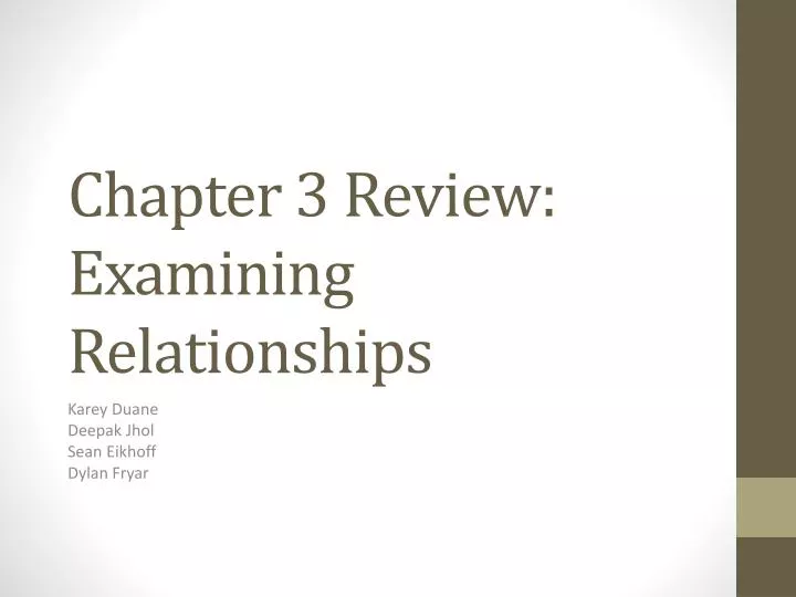 chapter 3 review examining relationships