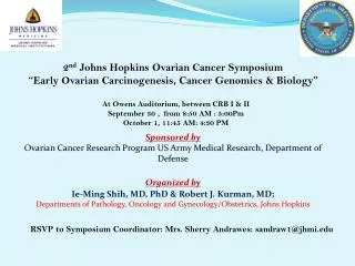 2 nd Johns Hopkins Ovarian Cancer Symposium
