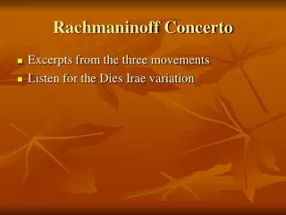 Rachmaninoff Concerto