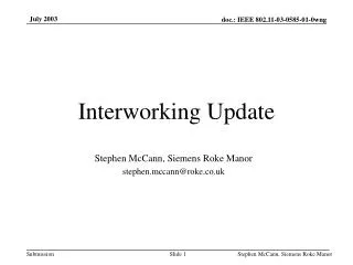 Interworking Update