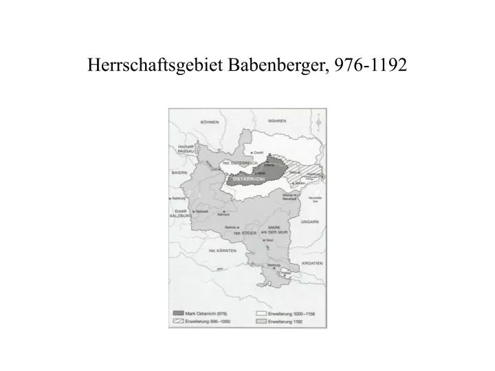 herrschaftsgebiet babenberger 976 1192