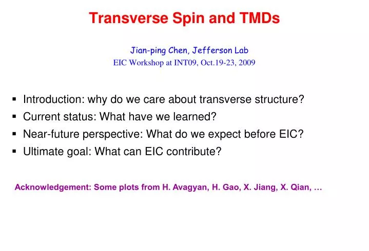 transverse spin and tmds