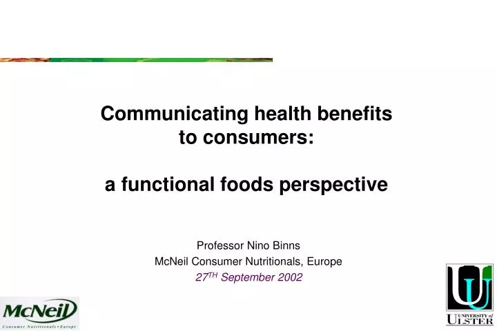 communicating health benefits to consumers a functional foods perspective