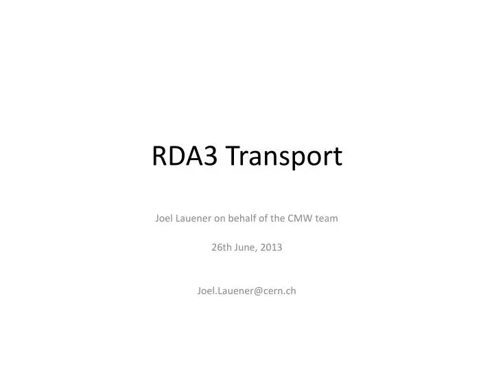 rda3 transport