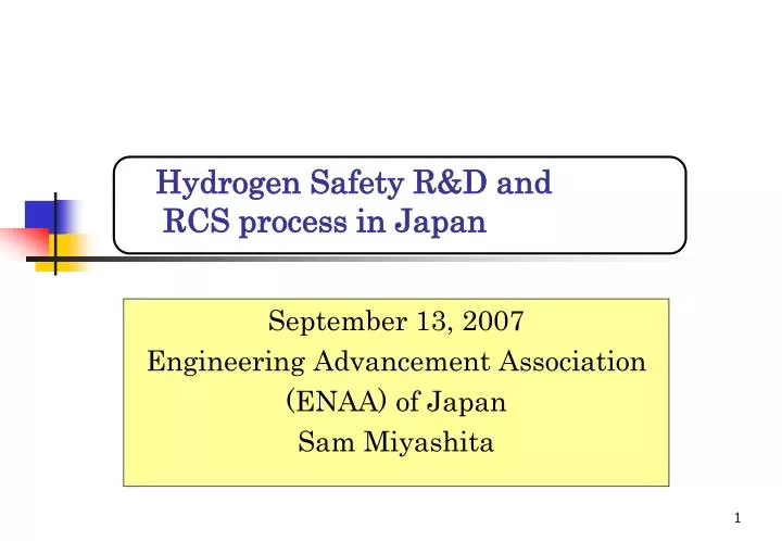 hydrogen safety r d and rcs process in japan