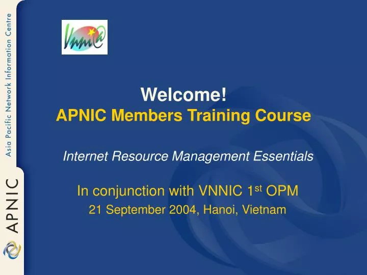 welcome apnic members training course