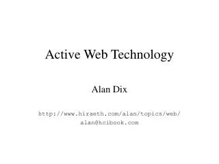 Active Web Technology
