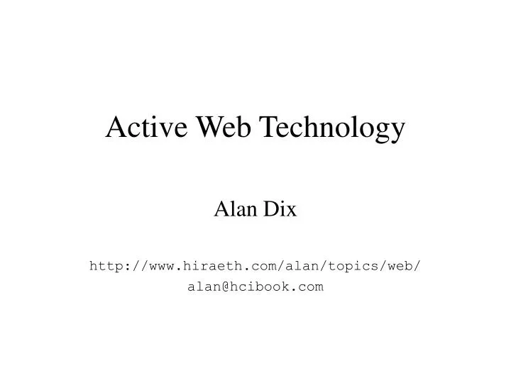 active web technology
